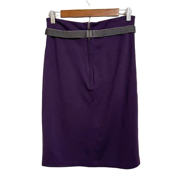 Girls From Savoy Anthropologie Women's Purple Velvet Ribbon Pencil Skirt Size 2 - Picture 9 of 9